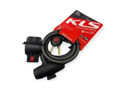 Замок тросиковый KLS Coil черный 10х1200 мм. Замок тросиковый KLS Coil черный 10х1200 мм.